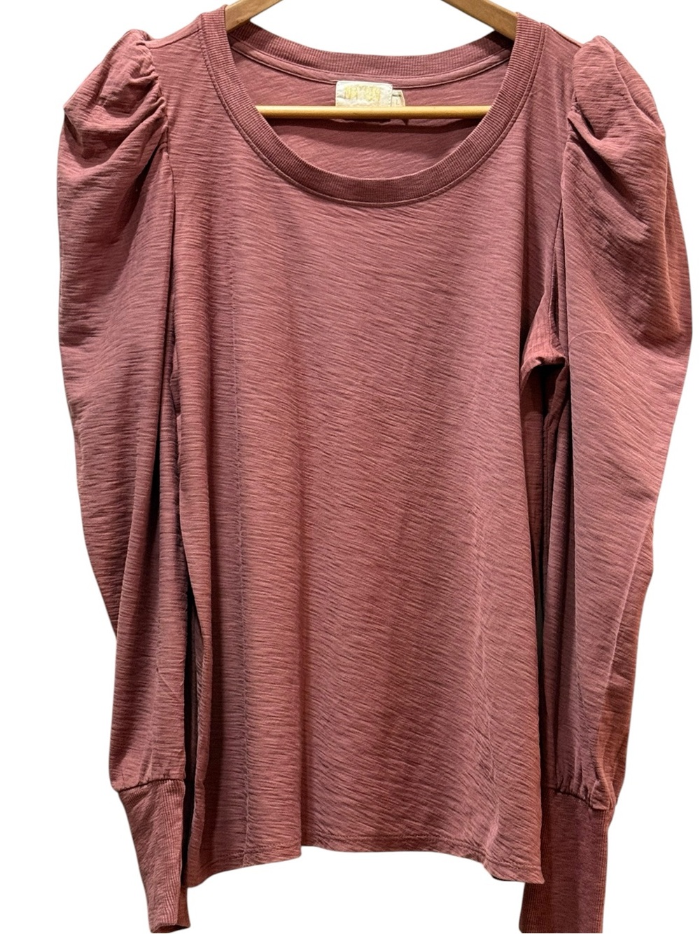 Nation LTD Puff-Sleeve Crewneck Top in Dusty Rose - Picture 2 of 7